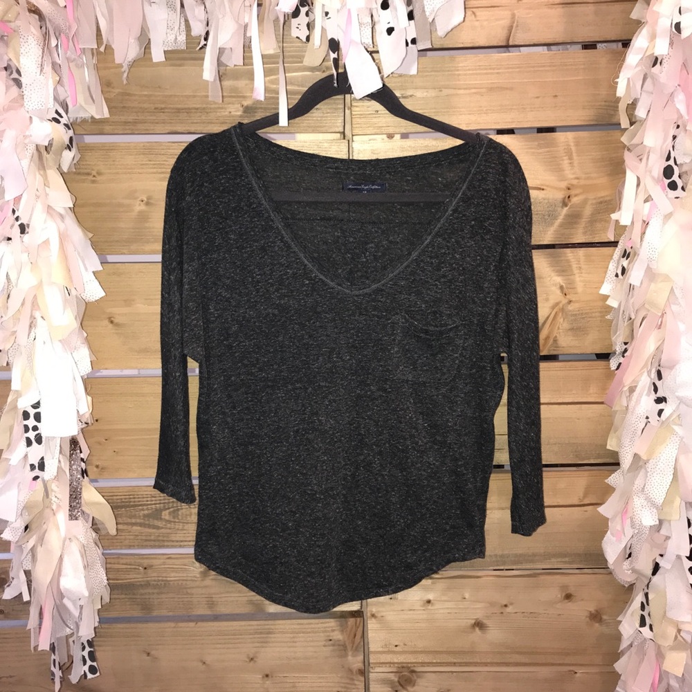 Speckled Grey V Neck